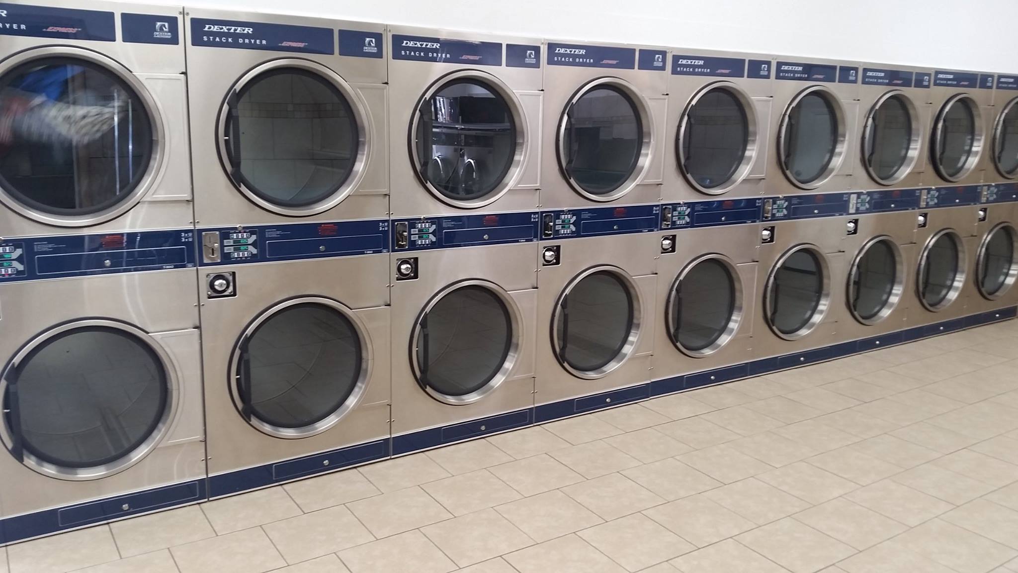 Inside view of twin city coin laundry - Dryers